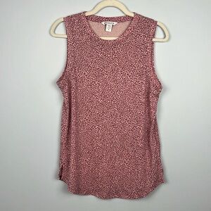 Athleta medium leopard print crewneck sleeveless tank